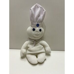 Pillsbury Doughboy Beanbag Plush Doll 9" White Excellent Condition‎